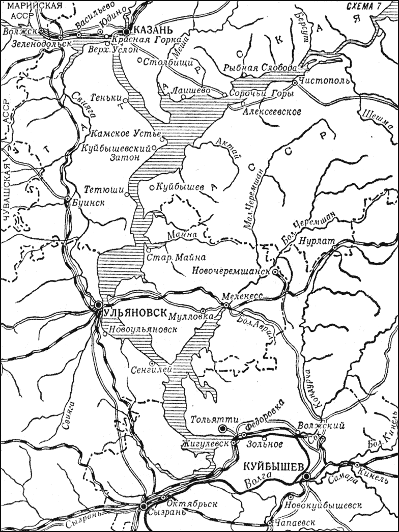 Казань самара по волге карта