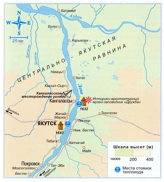 Карта окрестностей якутска